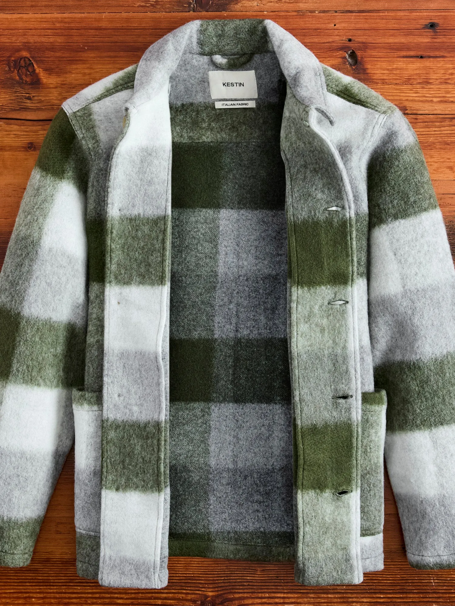 Plaid Wool Ormiston Jacket in Forest Check