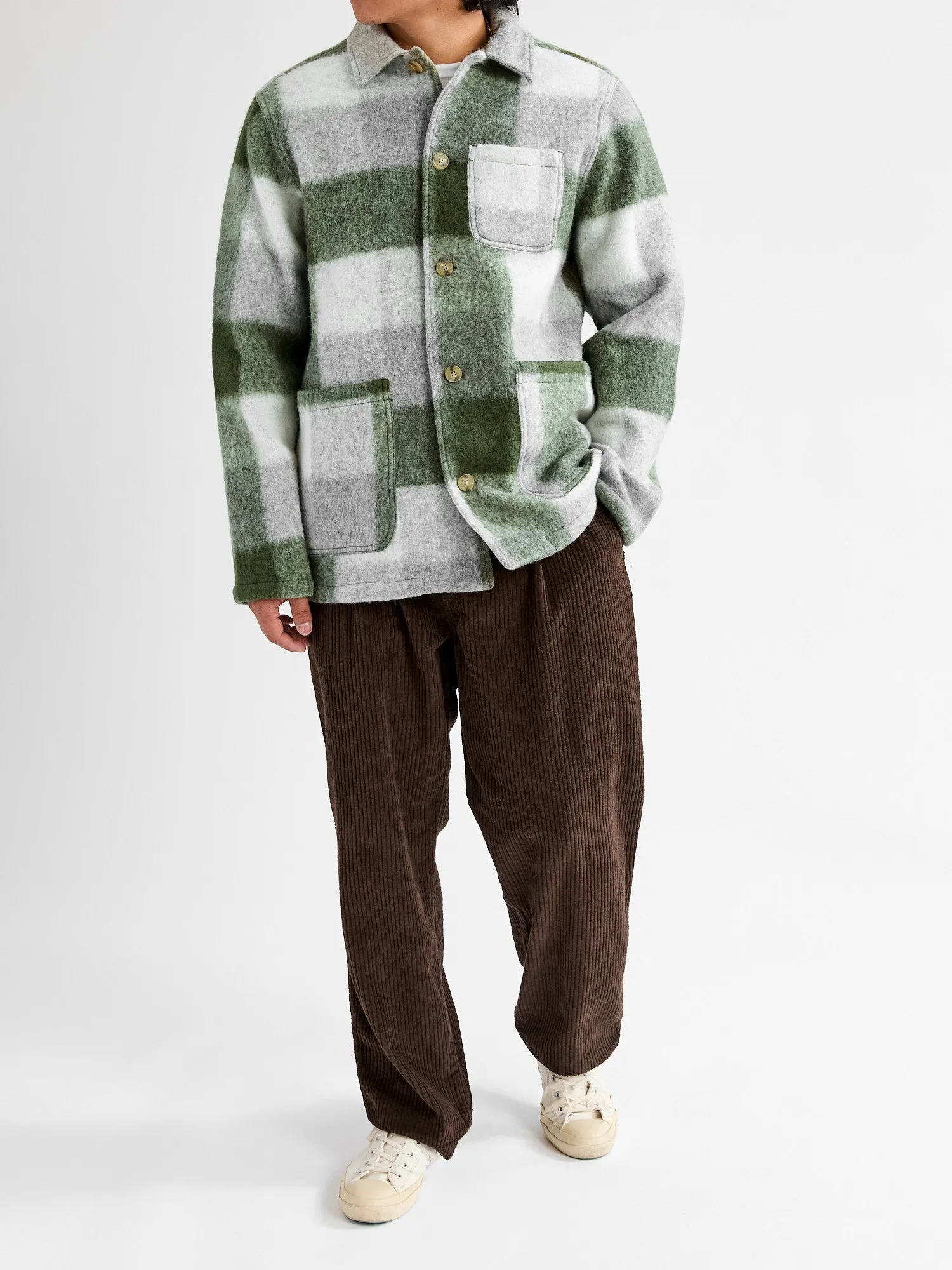 Plaid Wool Ormiston Jacket in Forest Check