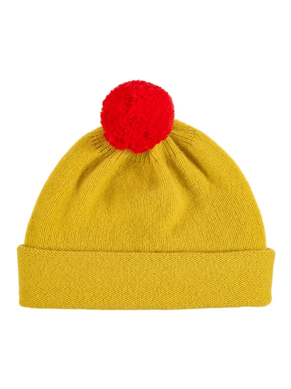 Plain Hat Contrast PomPom