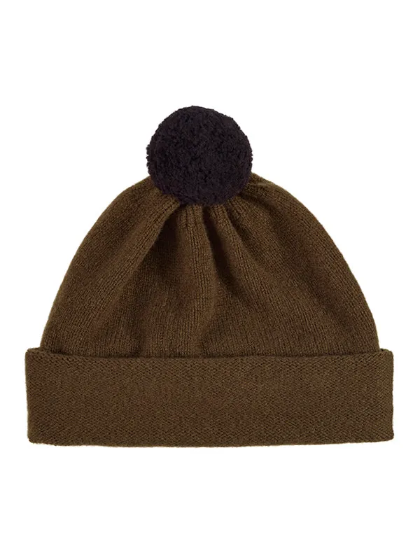 Plain Hat Contrast PomPom