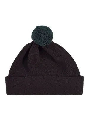 Plain Hat Contrast PomPom