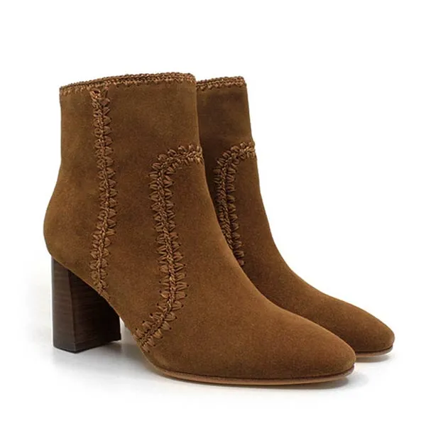 Polly Brown | Suede ankle boot