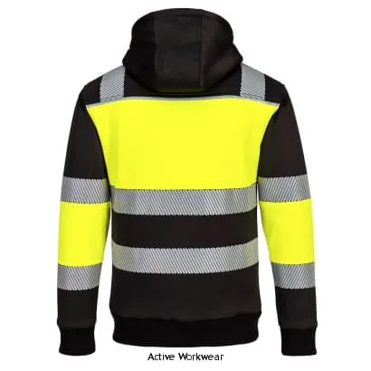 Portwest PW3 Fleece Lined Zipped Hoody Hi Vis Class 1 Winter Hoodie-PW377