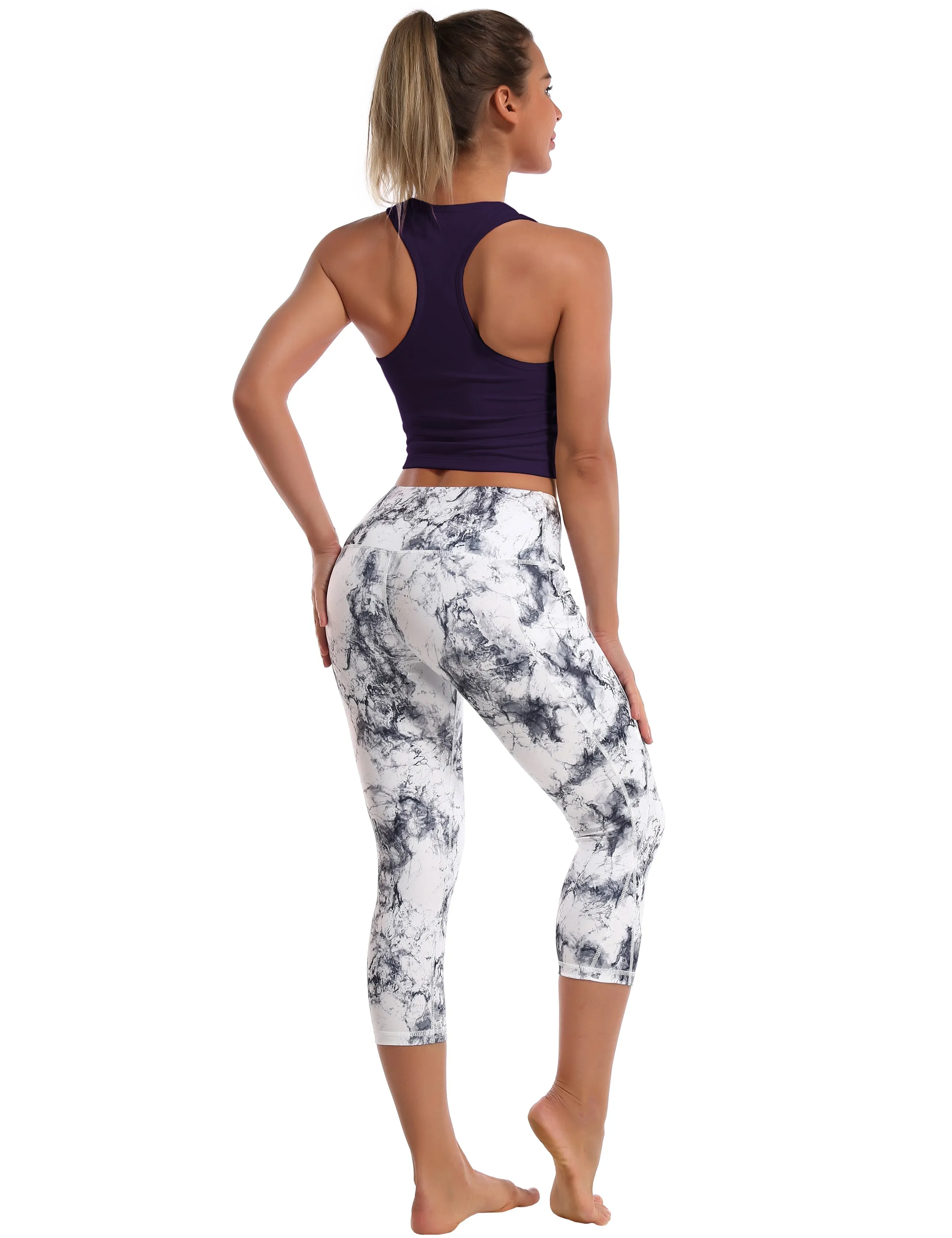 Racerback Athletic Crop Tank Tops midnightblue_Golf