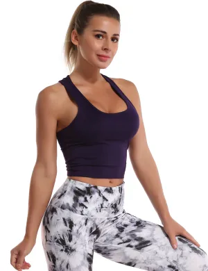 Racerback Athletic Crop Tank Tops midnightblue_Golf