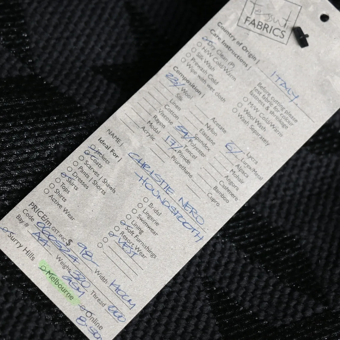 Remnant of Christie Nero Houndstooth