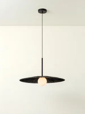 Ridotti - 1 light matt black raffia pendant