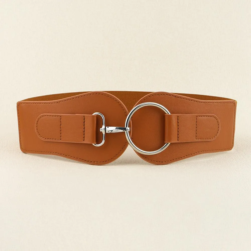 Simple Sweet Cool PU Leather Decoration Wide Belt – Stylish Business Accessory