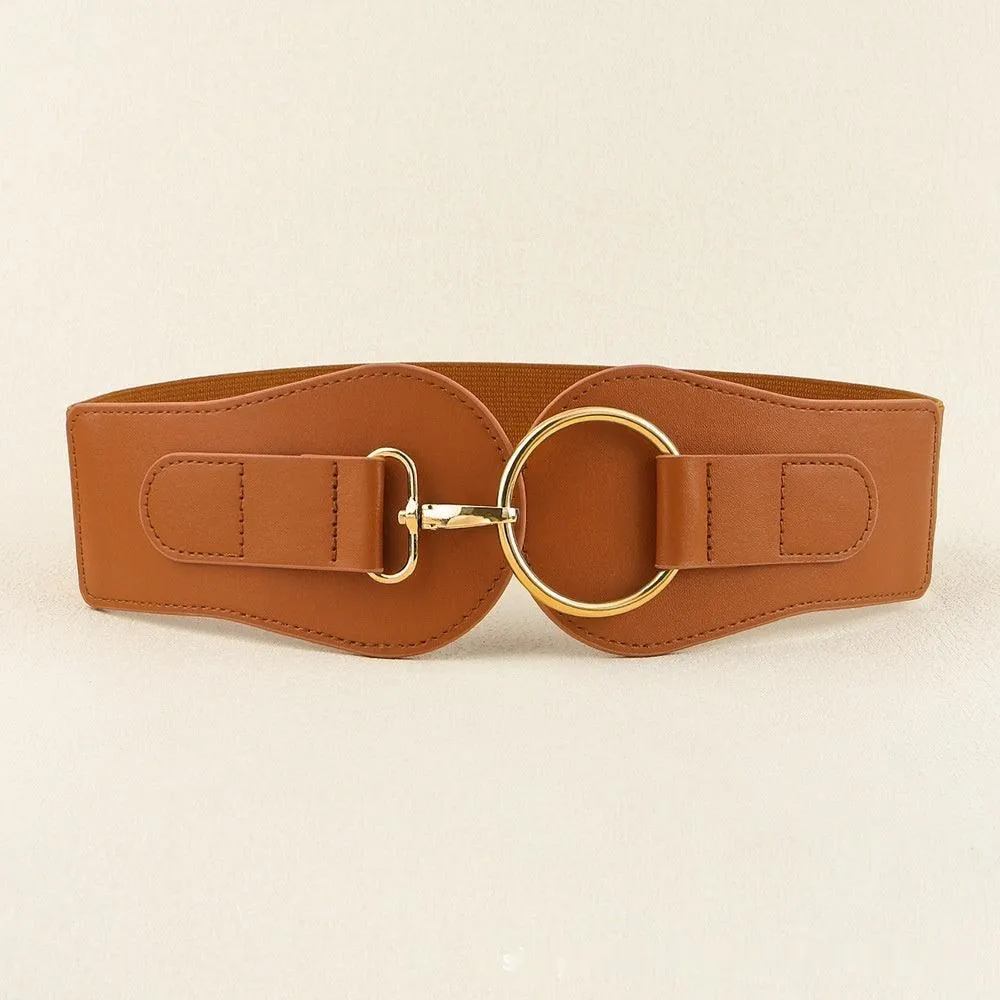 Simple Sweet Cool PU Leather Decoration Wide Belt – Stylish Business Accessory