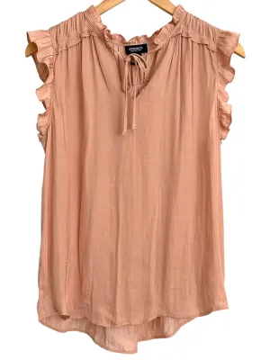 Soft Autumn Canyon Rose Ruffle Tie-Front Blouse