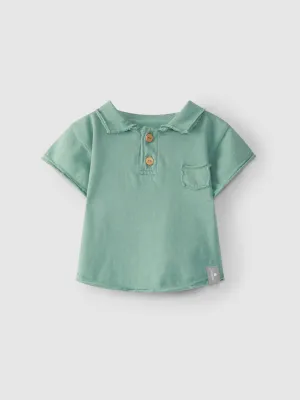 Soft Jersey Polo Top - Mint