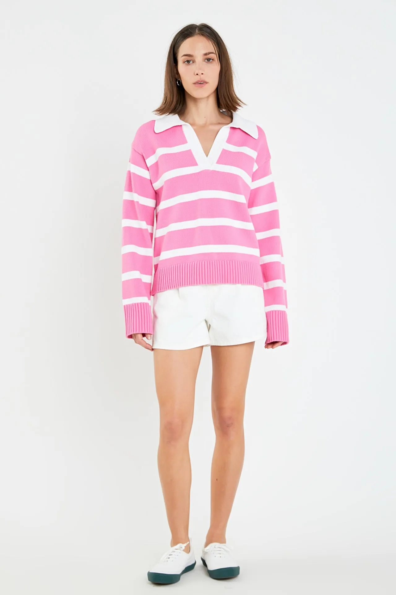 Striped Collared Sweater