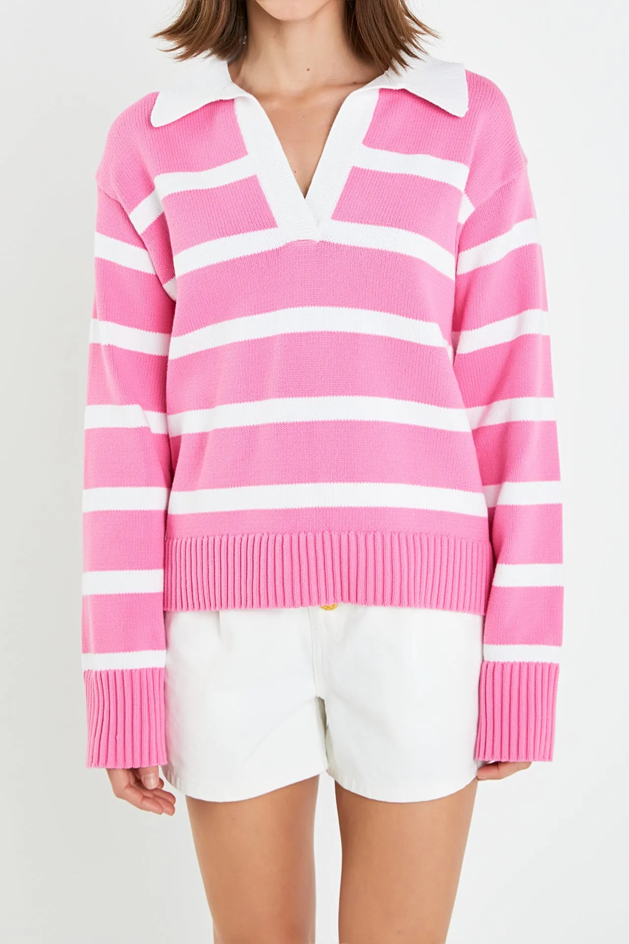 Striped Collared Sweater
