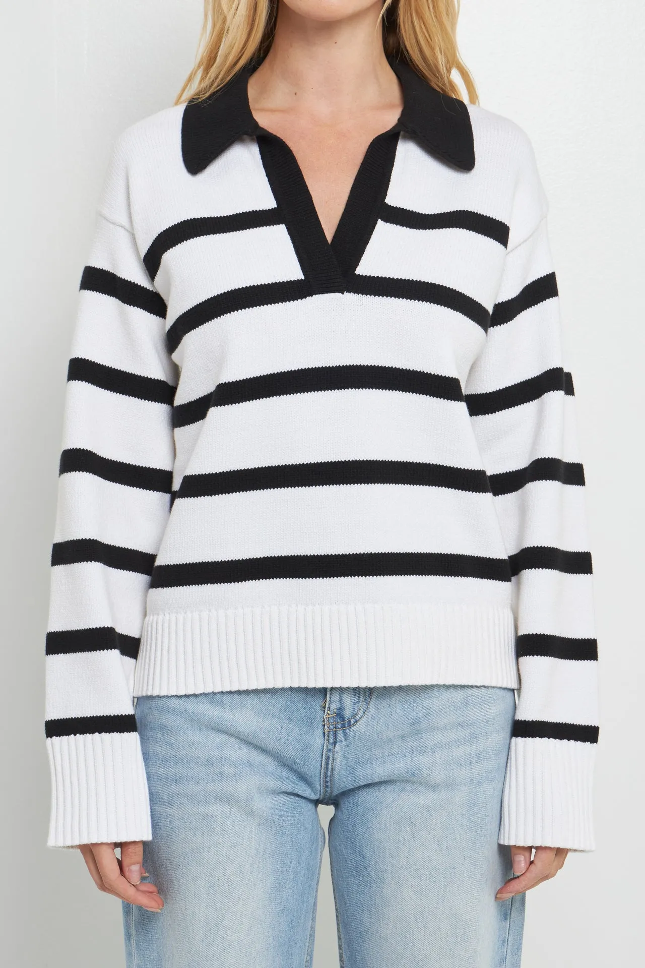 Striped Collared Sweater