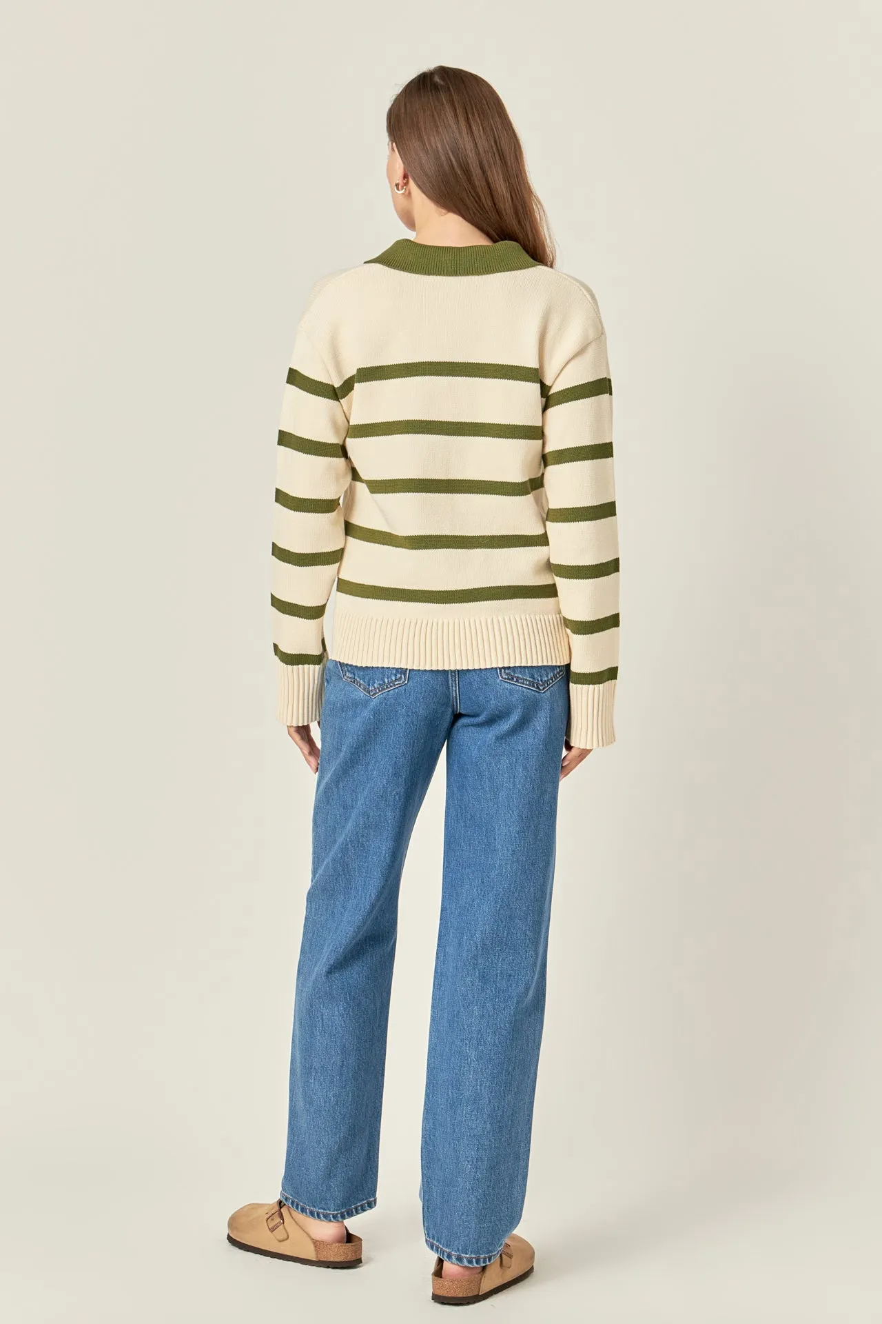 Striped Collared Sweater