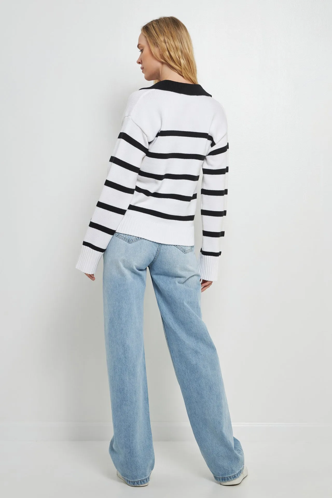 Striped Collared Sweater