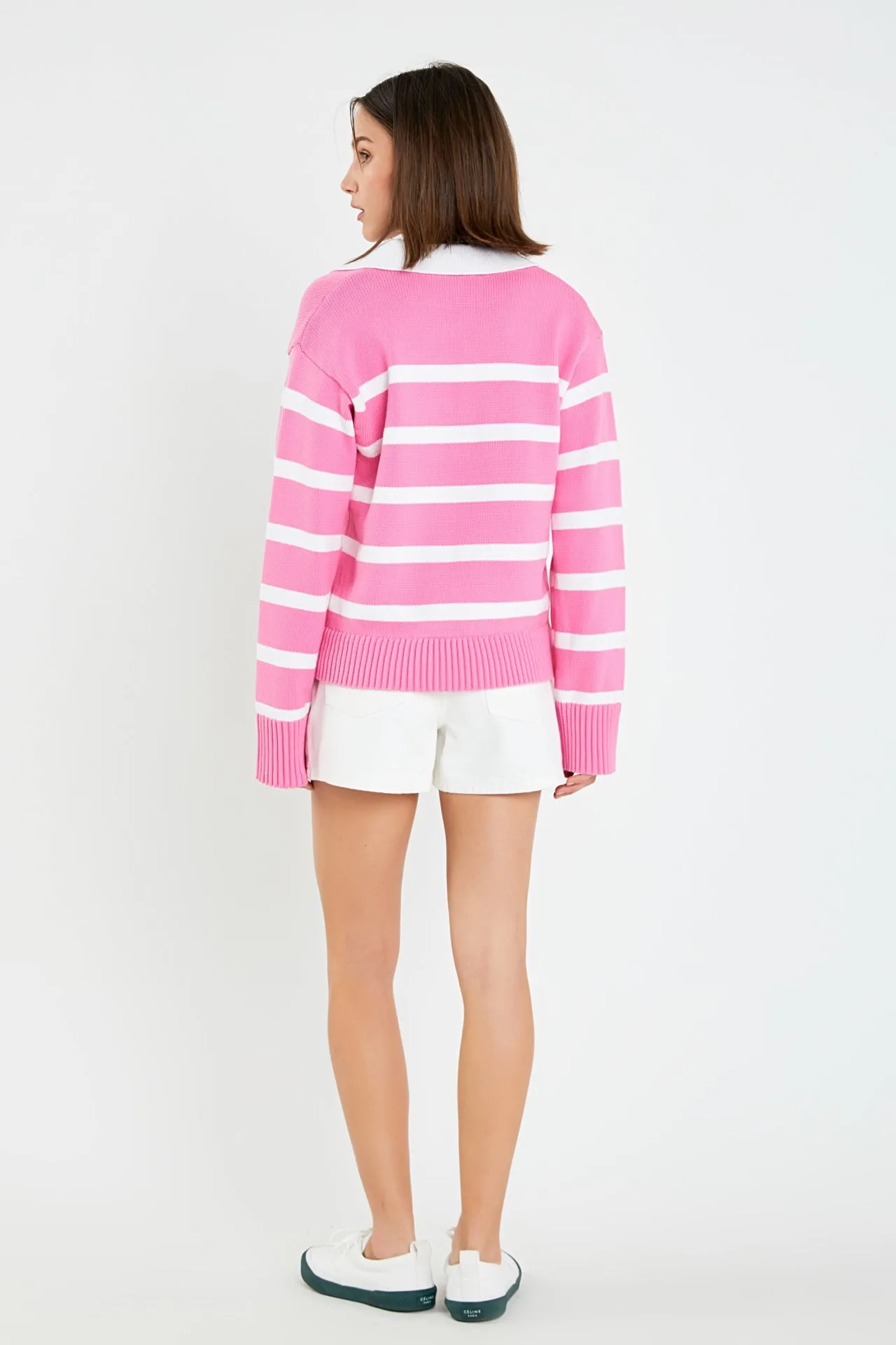 Striped Collared Sweater