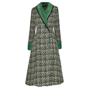 Valery Double Breasted Plaid Coat