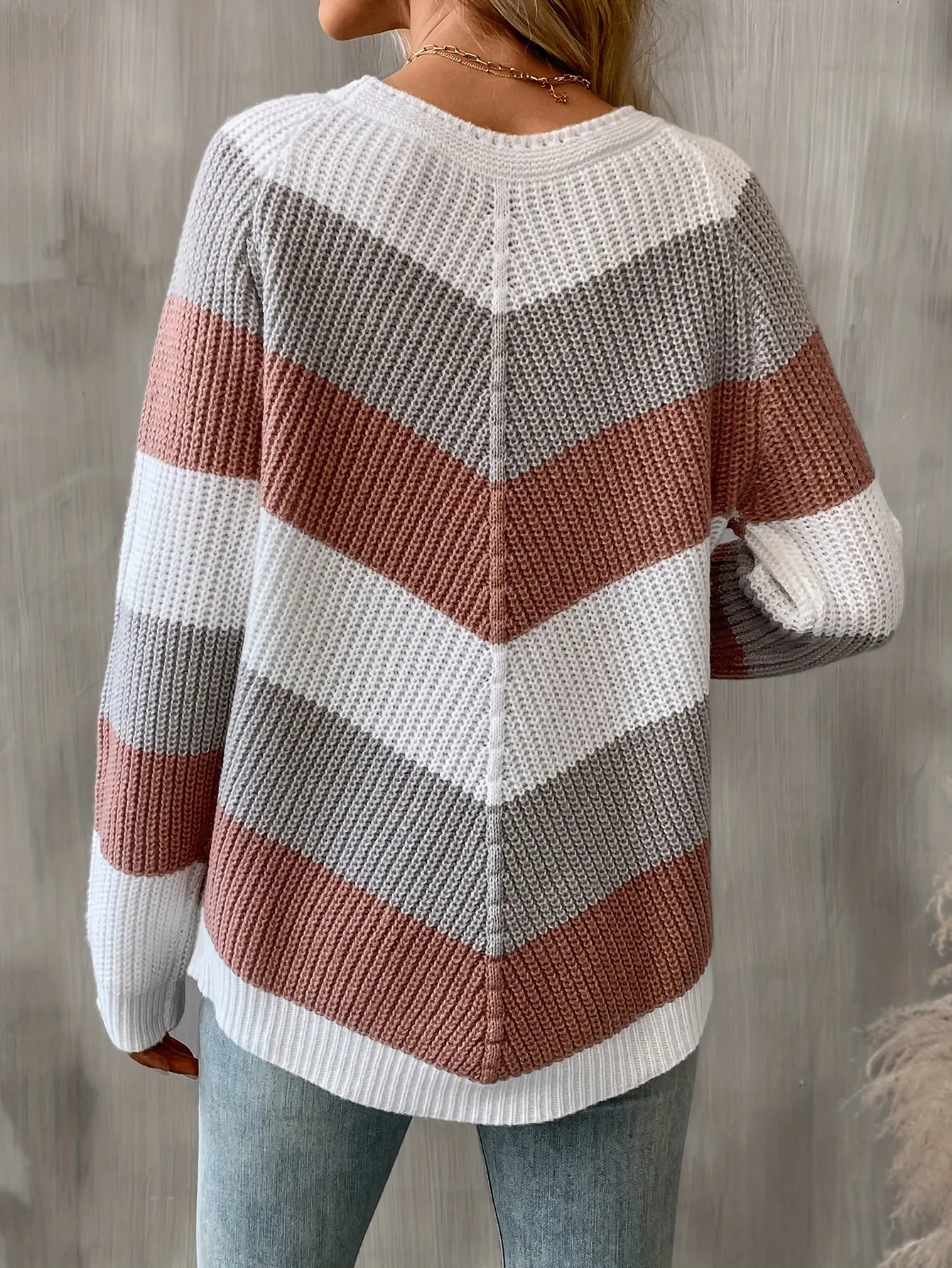 Vibrant Color Block Crew Neck Pullover Sweater - Soft, Casual, Long Sleeve Raglan Shoulder Design, Relaxed Fit, Women's Fashion Clothing for Everyday Wear