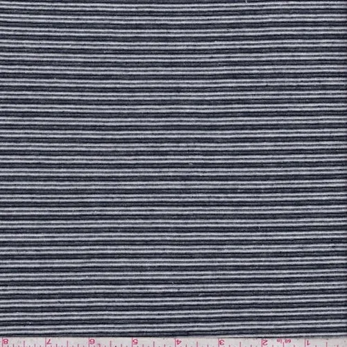 White/Navy Stripe Rayon Jersey Knit Fabric