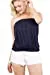 Women's Sleeveless Stretchy Pleated Tube Top Blouse