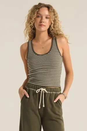 Z SUPPLY - ESSY STRIPE TOP GRAPE LEAF